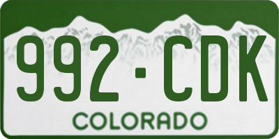 CO license plate 992CDK