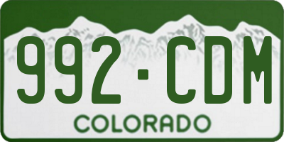 CO license plate 992CDM