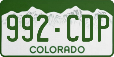 CO license plate 992CDP