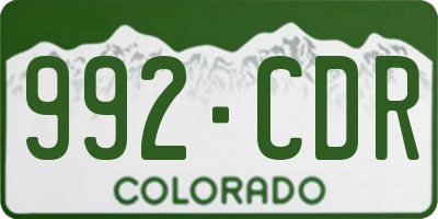 CO license plate 992CDR