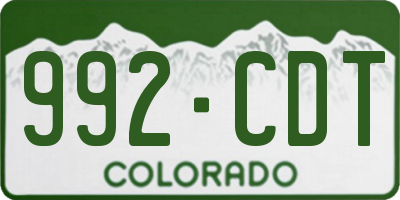 CO license plate 992CDT