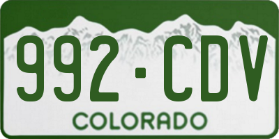 CO license plate 992CDV