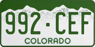 CO license plate 992CEF