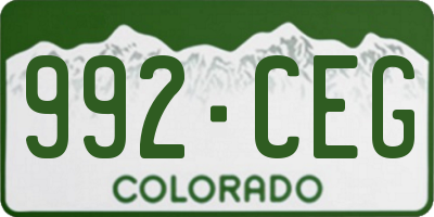 CO license plate 992CEG
