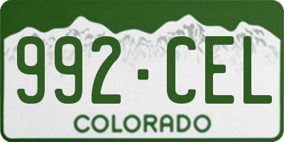 CO license plate 992CEL