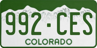 CO license plate 992CES
