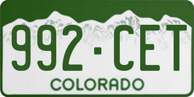 CO license plate 992CET