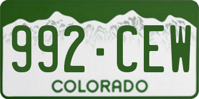 CO license plate 992CEW