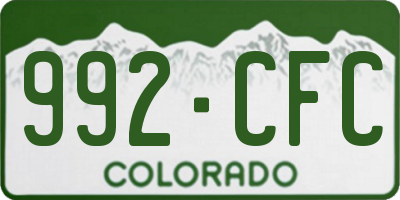 CO license plate 992CFC