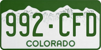 CO license plate 992CFD