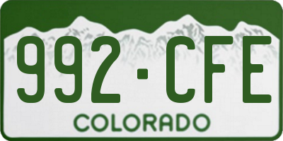CO license plate 992CFE