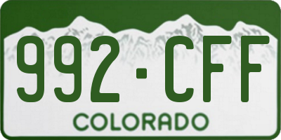 CO license plate 992CFF