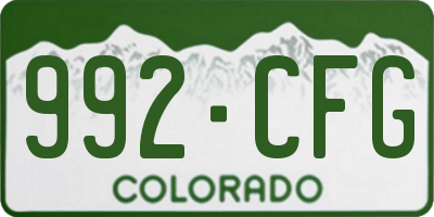 CO license plate 992CFG
