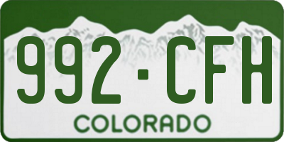 CO license plate 992CFH