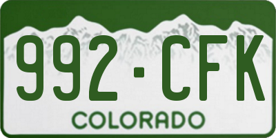 CO license plate 992CFK