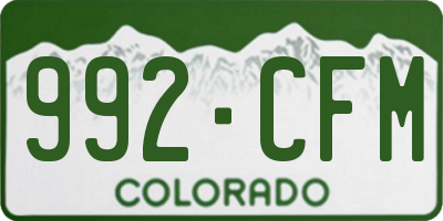 CO license plate 992CFM