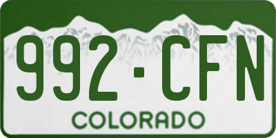 CO license plate 992CFN