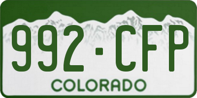 CO license plate 992CFP