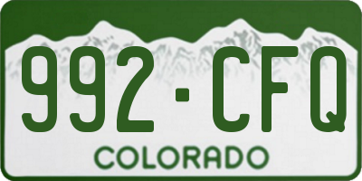 CO license plate 992CFQ