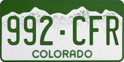 CO license plate 992CFR