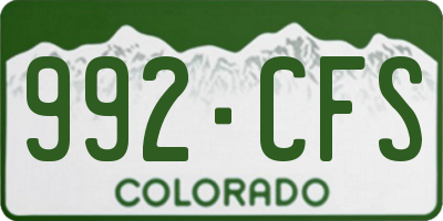 CO license plate 992CFS