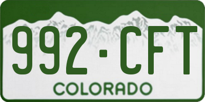 CO license plate 992CFT