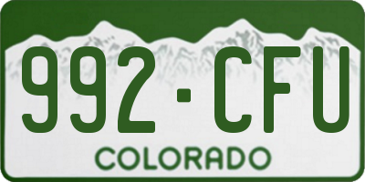 CO license plate 992CFU