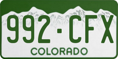 CO license plate 992CFX