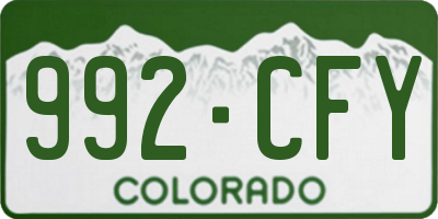 CO license plate 992CFY