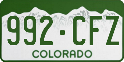 CO license plate 992CFZ