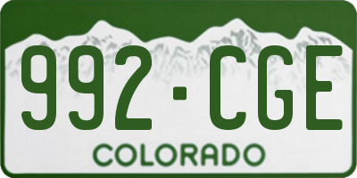 CO license plate 992CGE