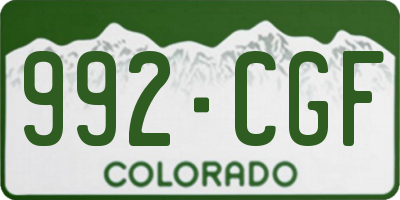 CO license plate 992CGF