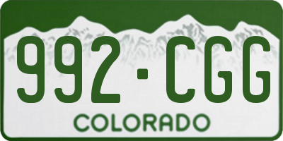 CO license plate 992CGG