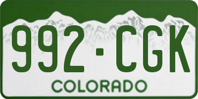 CO license plate 992CGK
