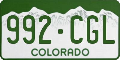 CO license plate 992CGL