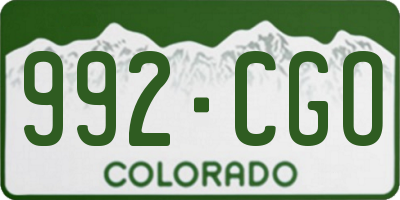 CO license plate 992CGO
