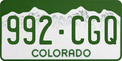 CO license plate 992CGQ
