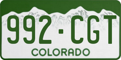 CO license plate 992CGT