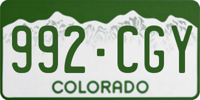 CO license plate 992CGY