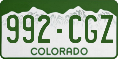 CO license plate 992CGZ