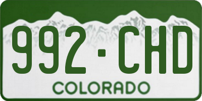 CO license plate 992CHD