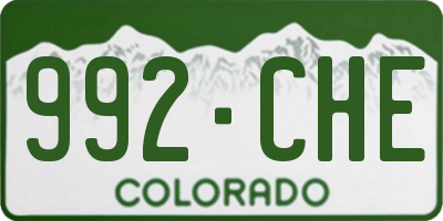 CO license plate 992CHE