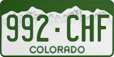 CO license plate 992CHF