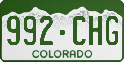 CO license plate 992CHG