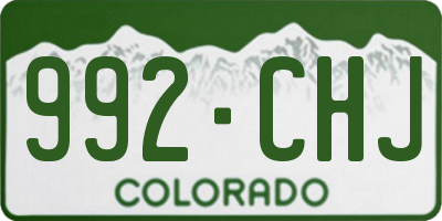 CO license plate 992CHJ