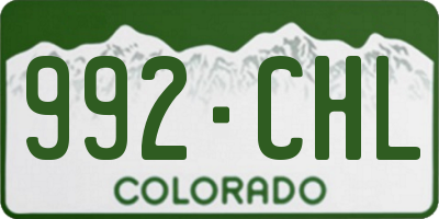CO license plate 992CHL
