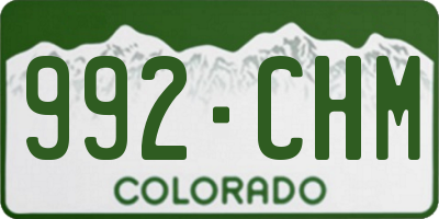 CO license plate 992CHM