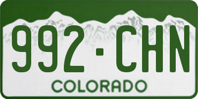 CO license plate 992CHN
