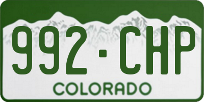 CO license plate 992CHP