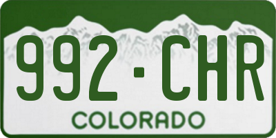 CO license plate 992CHR
